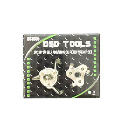 2PC 3/8" DR SELF ADJUSTING OIL FILTER WRENCH SET DS1655