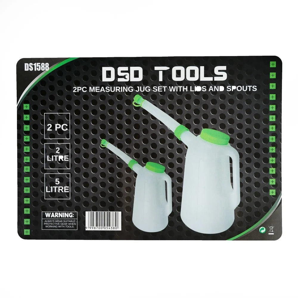 2PC MEASURING JUG SET WITH LIDS AND SPOUTS DS1588