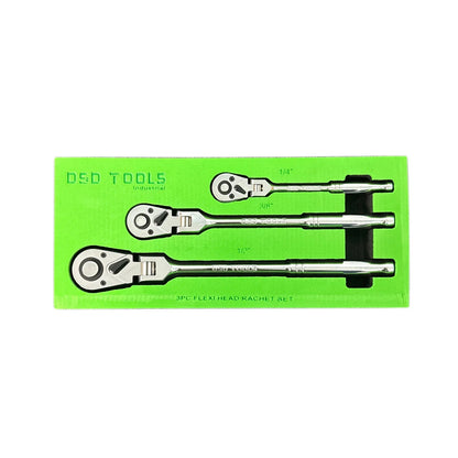 3PC FLEXI HEAD RATCHET SET 1/4″ 3/8″ &amp; 1/2″ DRIVES DS1874