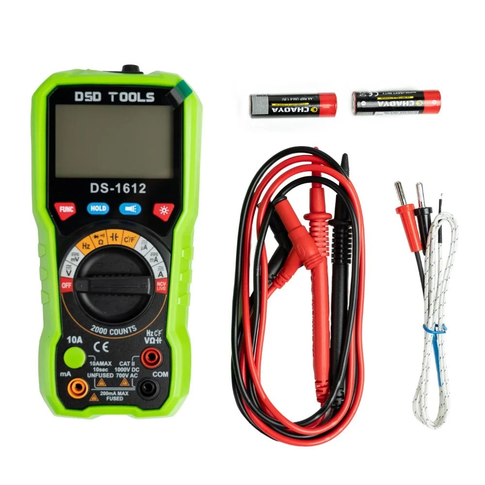 LCD DIGITAL MULTIMETER – NCV – AC &amp; DC 4-600V 10MA-10A DS1612