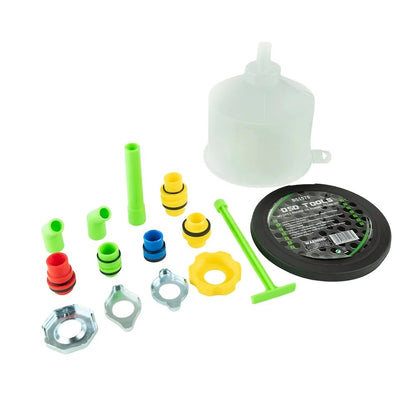 NO-SPILL ENGINE OIL FUNNEL FILTER KIT - 2 LITER  FUNNEL &amp;amp; 12 ADAPTER SET DS1578
